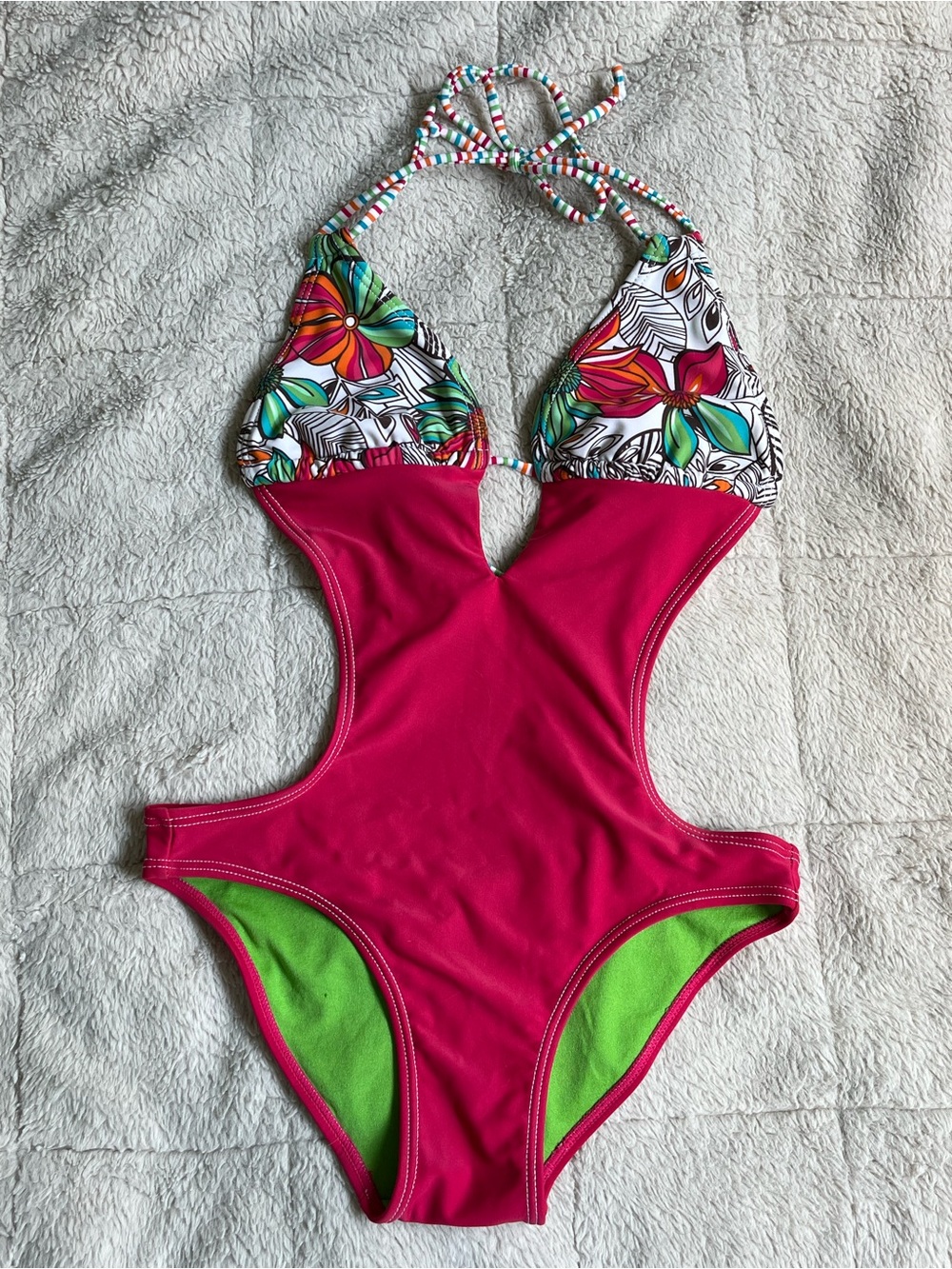 Y2K Ocean Pacific One Piece Cut Out Backless Swimsuit Size S/M - Picture 2 of 12